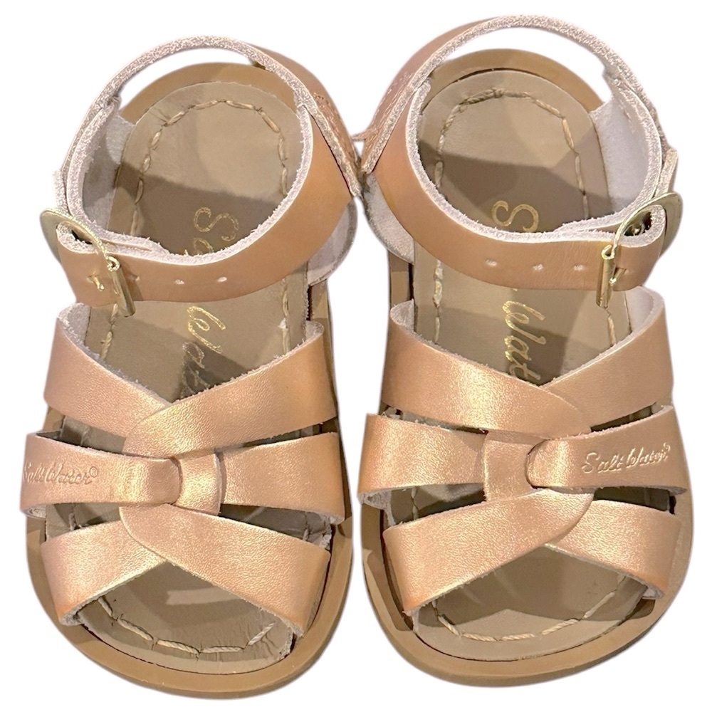 Salt Water Original Sandals Hoy Rose Gold Leather Strappy Sandals Infant 4 5